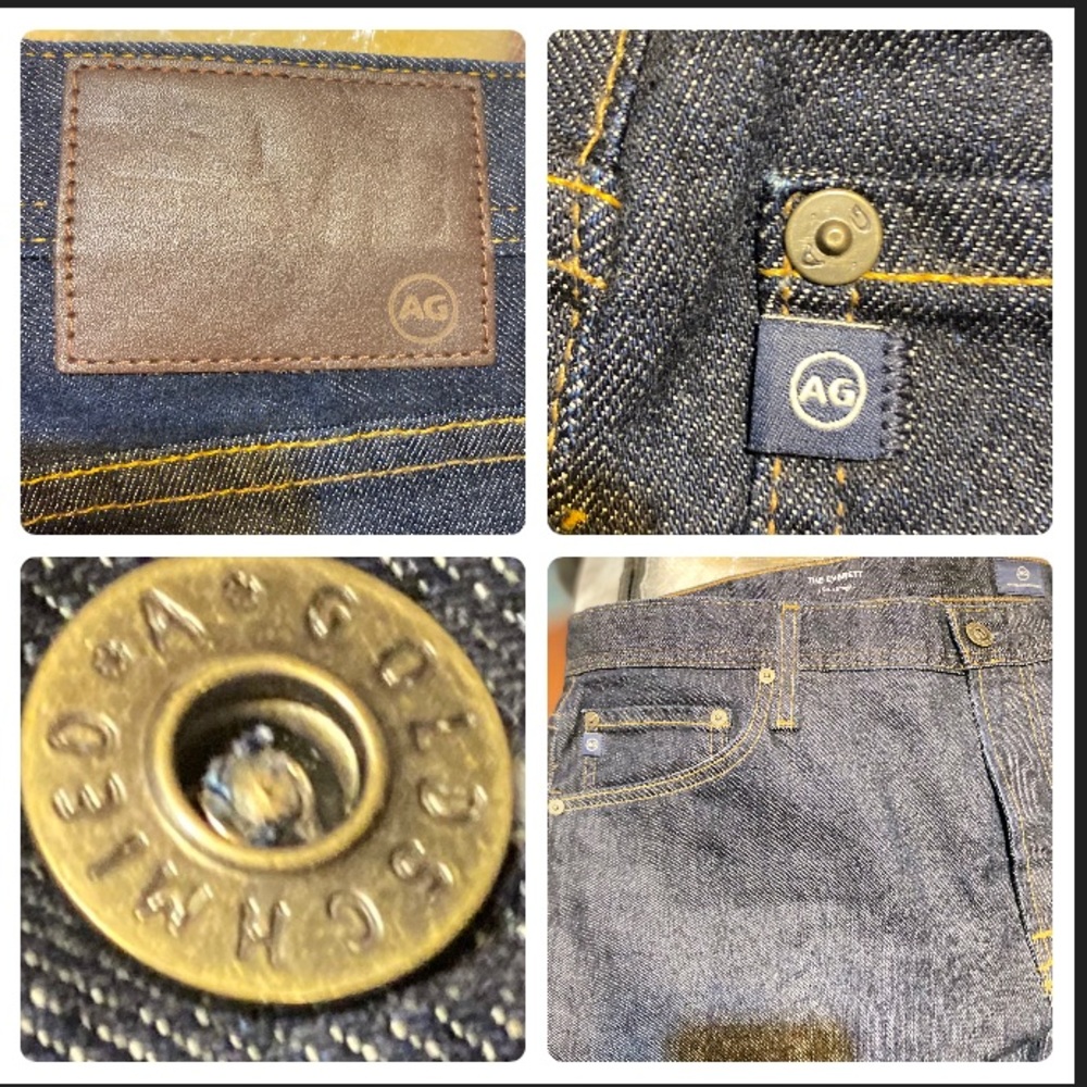 AG Adriano Goldschmied Jeans Mens 36 х 32 Blue Slim Straight Leg - Picture 5 of 17